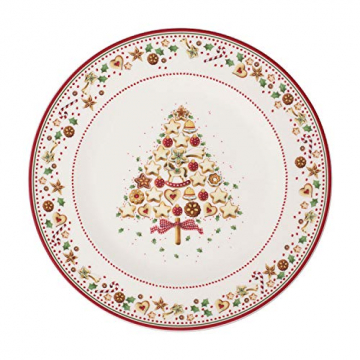 Villeroy und Boch Winter Bakery Delight Platzteller, dekorativer Servierteller aus Premium Porzellan, rot/bunt, 32 cm - 1