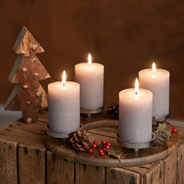 Adventskranz Holz Rund 30cm 4er Kerzenständer Advent Kerzenhalter 7cm Weihnachtskranz Tisch Adventsschale Weihnachtsdeko Holz Modern Tischkranz Weihnachten Holzkranz Advent Deko Kerzenteller - 1