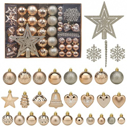 Christbaumschmuck-Set mit 78 Weihnachtskugeln zum Aufhängen - 1