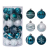 GothicBride 30 Stück Weihnachtskugeln Weihnachtsdeko Set Blau und Weiß, 6cm Weihnachtsbaumschmuck Weihnachtskugeln Handbearbeitet mit Aufhänger für Christbaumschmuck & Weihnachten Deko Christmas Balls - 1