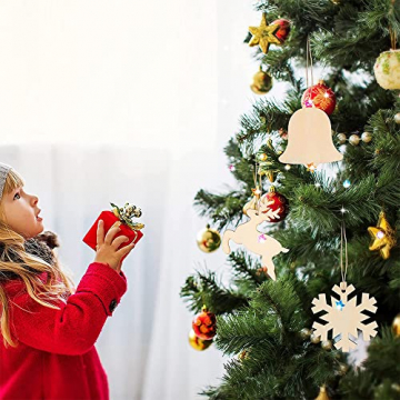 holzanhänger zum bemalen weihnachten,224PCS holz basteln kinder weihnachten,christbaumschmuck zum bemalen,weihnachtsbaum holzanhänger,DIY weihnachtsdekoration holz. - 7