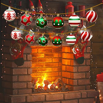 Luckxing Christbaumkugeln Set 30 Stück 6 cm Weihnachtskugeln Bruchsichere Christbaumschmuck Weihnachtsbaumschmuck Weihnachtsbaumkugeln Weihnachtsbaum Deko & Christbaumschmuck - 3