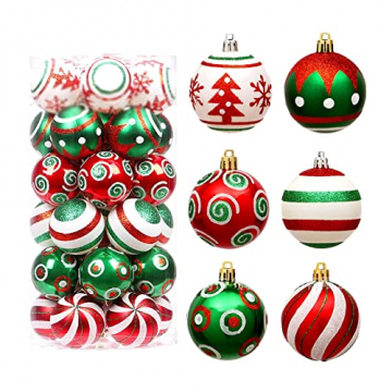 Luckxing Christbaumkugeln Set 30 Stück 6 cm Weihnachtskugeln Bruchsichere Christbaumschmuck Weihnachtsbaumschmuck Weihnachtsbaumkugeln Weihnachtsbaum Deko & Christbaumschmuck - 1