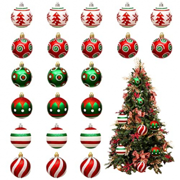 Luckxing Christbaumkugeln Set 30 Stück 6 cm Weihnachtskugeln Bruchsichere Christbaumschmuck Weihnachtsbaumschmuck Weihnachtsbaumkugeln Weihnachtsbaum Deko & Christbaumschmuck - 5