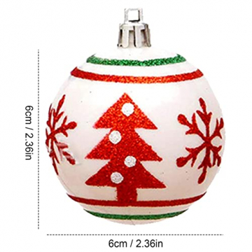 Luckxing Christbaumkugeln Set 30 Stück 6 cm Weihnachtskugeln Bruchsichere Christbaumschmuck Weihnachtsbaumschmuck Weihnachtsbaumkugeln Weihnachtsbaum Deko & Christbaumschmuck - 6