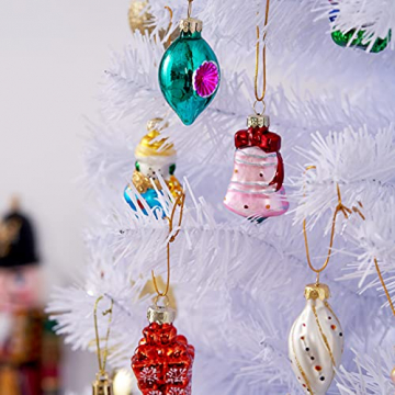 THE TWIDDLERS 12 Vintage Weihnachtskugeln aus Glas, 6cm - Hängender Christbaumschmuck, Tannenbäume Deko - 4