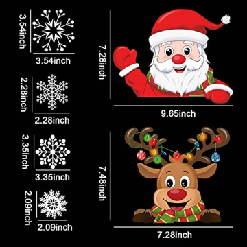 CMTOP Weihnachten Aufkleber Fenster 358 PCS Schneeflocken Weihnachtsmann Elch Fensterbilder Abnehmbare Statisch Haftende PVC doppelseitige Aufkleber für Weihnachts-Fenster Dekoration - 4