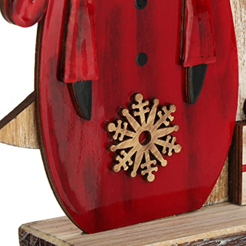 com-four® Dekorativer Aufsteller für Weihnachten - Weihnachtsmann aus Holz lackiert - Premium Weihnachtsdekoration zum Hinstellen (01 Stück - Santa Claus 33cm) - 7