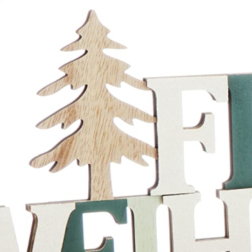 com-four® LED Deko Aufsteller aus Holz - beleuchteter Schriftzug auf Holzsockel - Deko-Schriftzug zum Hinstellen für Weihnachten - Stimmungslicht mit Timer (Rentiere - grün) - 5