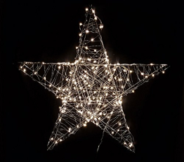 Deko Weihnachts Stern mit 120 warmweißen LEDs - 58x58 cm - Weihnachtsdeko Innen Außen zum Aufhängen - 1