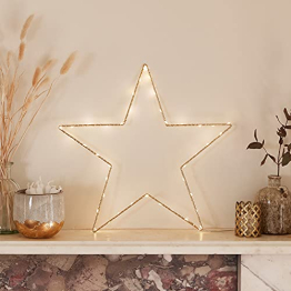 Lights4fun 40er Micro LED Osby Stern Gold 34cm Batteriebetrieb mit Timer - 1