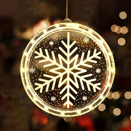 Shengruili Weihnachten Dekorative Fenster Licht,LED Fensterlicht Saugnapf,LED Saugnapf Weihnachten Lichter,Weihnachtsbeleuchtung Fenster Warmweiß,Weihnachtsdeko Fenster,Weihnachtsfeier - 1