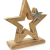 TEMPELWELT Deko Figur Stern Sternaufsteller 21 cm, Mangoholz Holz massiv Natur braun Aluminium Metall Silber, Winterstern Weihnachtsstern Sternfigur - 2