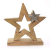 TEMPELWELT Deko Figur Stern Sternaufsteller 21 cm, Mangoholz Holz massiv Natur braun Aluminium Metall Silber, Winterstern Weihnachtsstern Sternfigur - 3