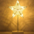 Lewondr Tischlampe, LED Sternenlampe Sternform Weihnachtsdeko Innen, Batteriebetrieb Fensterbank Lampe Metall Weihnachtsstern Schreibtischlampe für Zuhause Weihnachten Ramadan Hochzeit, Warmweiß - 1