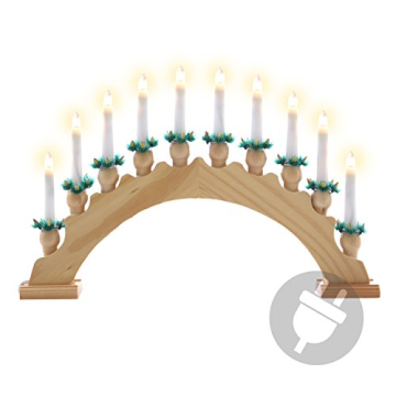 Nipach GmbH Schwibbogen aus Holz braun 10 LED - Leuchtfarbe: warm-weiß Leuchtbogen Lichterbogen Rundbogen Adventsleuchter Weihnachtsbeleuchtung Weihnachtsdeko - 4