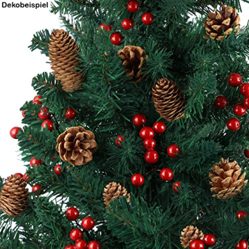 BB Sport Christbaum Weihnachtsbaum 180 cm Dunkelgrün PVC Tannenbaum Künstlich Standfuß Klappsystem - 4