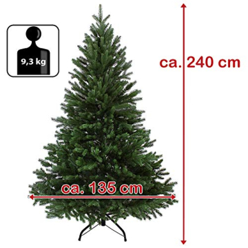 BB Sport Luxus Christbaum 240 cm Dunkelgrün künstlicher Weihnachtsbaum PE/PVC Spritzguss Mix Tannenbaum Standfuß - 7