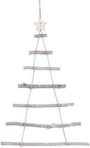 Britesta Weihnachtsdeko: 2 Deko-Holzleitern in Weihnachtsbaum-Form zum Aufhängen, 48 x 78 cm (Holzstrickleiter Weihnachtsbaum, Weihnachtsbaum Leiter Deko, Lichterketten) - 2
