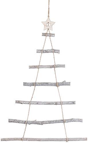 Britesta Weihnachtsdeko: 2 Deko-Holzleitern in Weihnachtsbaum-Form zum Aufhängen, 48 x 78 cm (Holzstrickleiter Weihnachtsbaum, Weihnachtsbaum Leiter Deko, Lichterketten) - 4