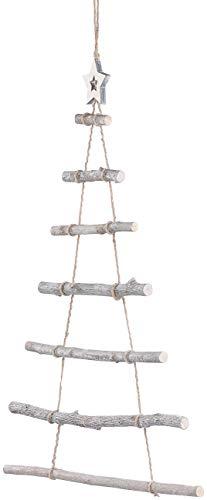 Britesta Weihnachtsdeko: 2 Deko-Holzleitern in Weihnachtsbaum-Form zum Aufhängen, 48 x 78 cm (Holzstrickleiter Weihnachtsbaum, Weihnachtsbaum Leiter Deko, Lichterketten) - 5