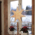 EGLO Tischlampe mit Weihnachtsstern, Deko-Stern beleuchtet aus Papier mit Holz-Sockel, 3D Fenster-Leuchtstern stehend in Weiß mit Kabel, E14 - 3
