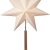 EGLO Tischlampe mit Weihnachtsstern, Deko-Stern beleuchtet aus Papier mit Holz-Sockel, 3D Fenster-Leuchtstern stehend in Weiß mit Kabel, E14 - 1