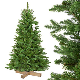 FairyTrees Weihnachtsbaum künstlich NORDMANNTANNE Edel, Material PU und PVC, inkl. Holzständer, FT25-150 - 1