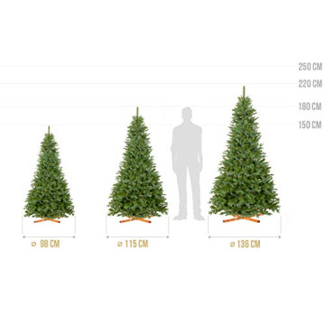 FairyTrees Weihnachtsbaum künstlich NORDMANNTANNE Edel, Material PU und PVC, inkl. Holzständer, FT25-150 - 5