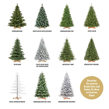 FairyTrees Weihnachtsbaum künstlich NORDMANNTANNE Edel, Material PU und PVC, inkl. Holzständer, FT25-150 - 6