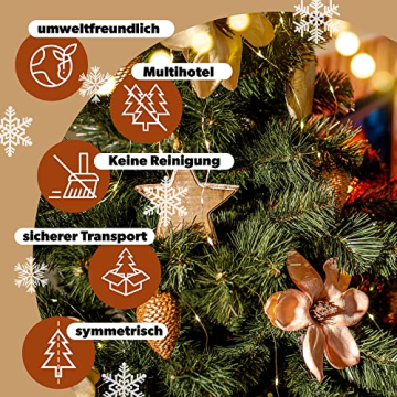 KADAX Weihnachtsbaum, Alpentanne 220, künstlicher Christbaum aus PVC-Kunststoff, Tannenbaum mit Ständer, Weihnachtsdekobaum, Kunstbaum, Baum mit 435 Zweigen (Weihnachtself 220cm) - 2