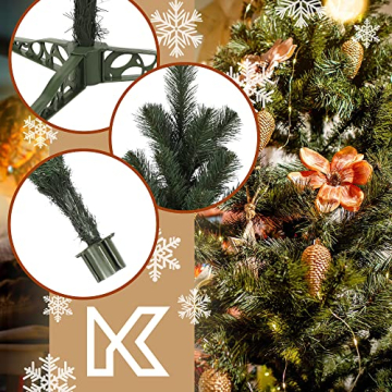 KADAX Weihnachtsbaum, Alpentanne 220, künstlicher Christbaum aus PVC-Kunststoff, Tannenbaum mit Ständer, Weihnachtsdekobaum, Kunstbaum, Baum mit 435 Zweigen (Weihnachtself 220cm) - 6