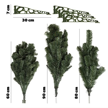 KADAX Weihnachtsbaum, Alpentanne 220, künstlicher Christbaum aus PVC-Kunststoff, Tannenbaum mit Ständer, Weihnachtsdekobaum, Kunstbaum, Baum mit 435 Zweigen (Weihnachtself 220cm) - 7