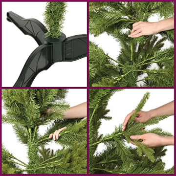 KADAX Weihnachtsbaum, künstlicher Christbaum 180 aus PE- und PVC-Kunststoff, Fichte mit Kunststoffständer, Ø ca. 120 Baum mit 68 Zweigen und 15 Baumkronen, Weihnachtsdekoration (Mondnacht 180cm) - 7