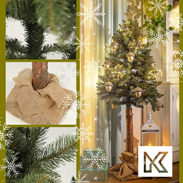 KADAX Weihnachtsbaum, künstlicher Christbaum 180cm aus PVC-Kunststoff, Fichte mit Stamm, Ø ca. 80cm Baum mit 30 Zweigen und 9 Baumkronen, Tannenbaum, Weihnachtsdekobaum (Elfenhut 180 cm) - 2