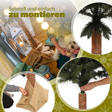 KADAX Weihnachtsbaum, künstlicher Christbaum 180cm aus PVC-Kunststoff, Fichte mit Stamm, Ø ca. 80cm Baum mit 30 Zweigen und 9 Baumkronen, Tannenbaum, Weihnachtsdekobaum (Elfenhut 180 cm) - 4