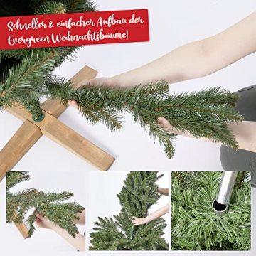 Künstlicher Weihnachtsbaum in Premium Qualität mit FSC-zertifiziertem Holzständer (Brandneu) – Naturgetreu und mit dicht bestückten Zweigen – Künstliche Weihnachtsbäume 180cm oder 220cm - 2