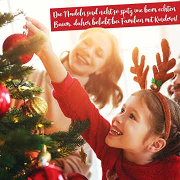 Künstlicher Weihnachtsbaum in Premium Qualität mit FSC-zertifiziertem Holzständer (Brandneu) – Naturgetreu und mit dicht bestückten Zweigen – Künstliche Weihnachtsbäume 180cm oder 220cm - 6