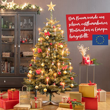 Künstlicher Weihnachtsbaum in Premium Qualität mit FSC-zertifiziertem Holzständer (Brandneu) – Naturgetreu und mit dicht bestückten Zweigen – Künstliche Weihnachtsbäume 180cm oder 220cm - 7