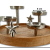 Mango-Holz und Metall Kerzenhalter rund Silber mit Sternen Ø 30cm für Vier große Stumpen-Kerzen Tisch-Deko Advent-Kerzenständer - 2