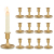 Romadedi Kerzenständer Kerzenhalter Gold Stabkerzen - 12er Set Kerzen Ständer Metall Klein für Eisen Vintage Retro für Hochzeit Thanksgiving Weihnachten Deko Advent Tischdeko - 1