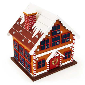 Spielwerk Wiederverwendbarer Adventskalender Winterhäuschen zum Befüllen 24 Türchen Bunt Bemalt Weihnachten Kinder DIY weihnachtliche Holz Dekoration - 3