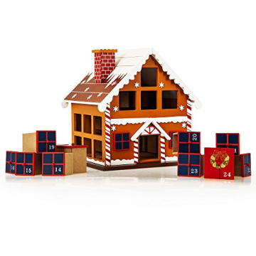 Spielwerk Wiederverwendbarer Adventskalender Winterhäuschen zum Befüllen 24 Türchen Bunt Bemalt Weihnachten Kinder DIY weihnachtliche Holz Dekoration - 4