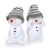 TEMPELWELT 2X Deko Figur Schneemann im Set je 11 cm, Keramik weiß, Wintermütze Textil Wolle grau, Keramikfigur Dekofigur Winter Weihnachten Advent Dekoration - 1