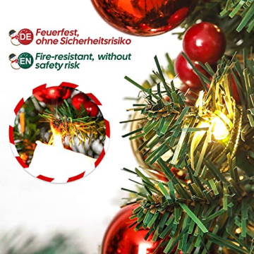 Yorbay Mini Weihnachtsbaum mit 20 warmweiß LEDs 8 Licht Modi, Tannenbaum mit Stern-Baumspitze und Deko Batterie betrieben, für Weihnachten, Advent, ca. 40cm(Mehrweg),Mit Fernbedienung - 4