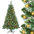 Aufun Künstlicher Weihnachtsbaum Tannenbaum mit Beleuchtung 250 LED warm-weiß inkl. Metallständer 570 Spitzen, PVC Christbaum für Weihnachten-Dekoration (150cm, Schnee-Effekt+Kiefernzapfen+LED) - 1