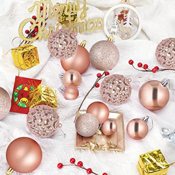 Christbaumkugeln 101 Stück Weihnachtskugeln Kunststoff Weihnachtsdeko Set Weihnachtsbaumschmuck Weihnachtskugeln - 2
