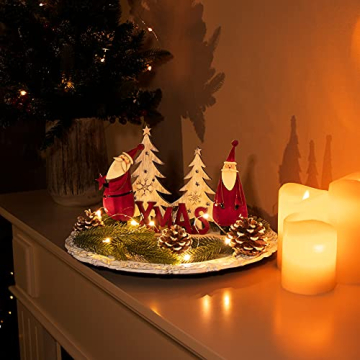 COM-FOUR® Dekorativer Aufsteller für Weihnachten - Weihnachtsmann aus Holz lackiert - Premium Weihnachtsdekoration zum Hinstellen (01 Stück - Weihnachtsmänner 26cm) - 2