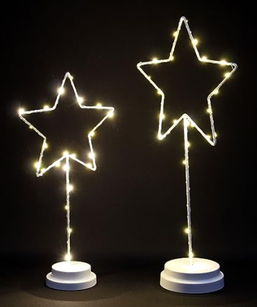 Dekoleidenschaft 2er Set LED Sterne, Leuchtsterne, Adventsdeko, Fensterdeko beleuchtet, Weihnachtsdeko - 5