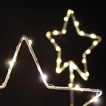Dekoleidenschaft 2er Set LED Sterne, Leuchtsterne, Adventsdeko, Fensterdeko beleuchtet, Weihnachtsdeko - 6